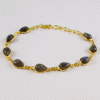Natural Labradorite Brass Bracelet E - BZB998 18K Gold Plated Cab Pear Shape 6x8mm Bezel Setting Brass Bracelet